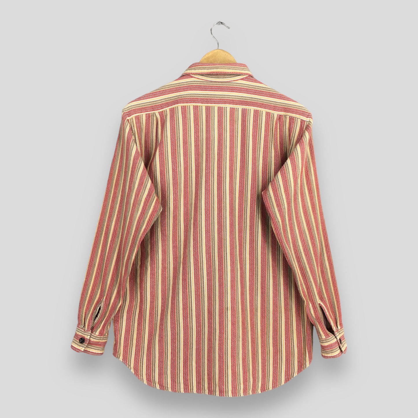 Pear Diver Vertical Stripes Flannel Shirt Medium