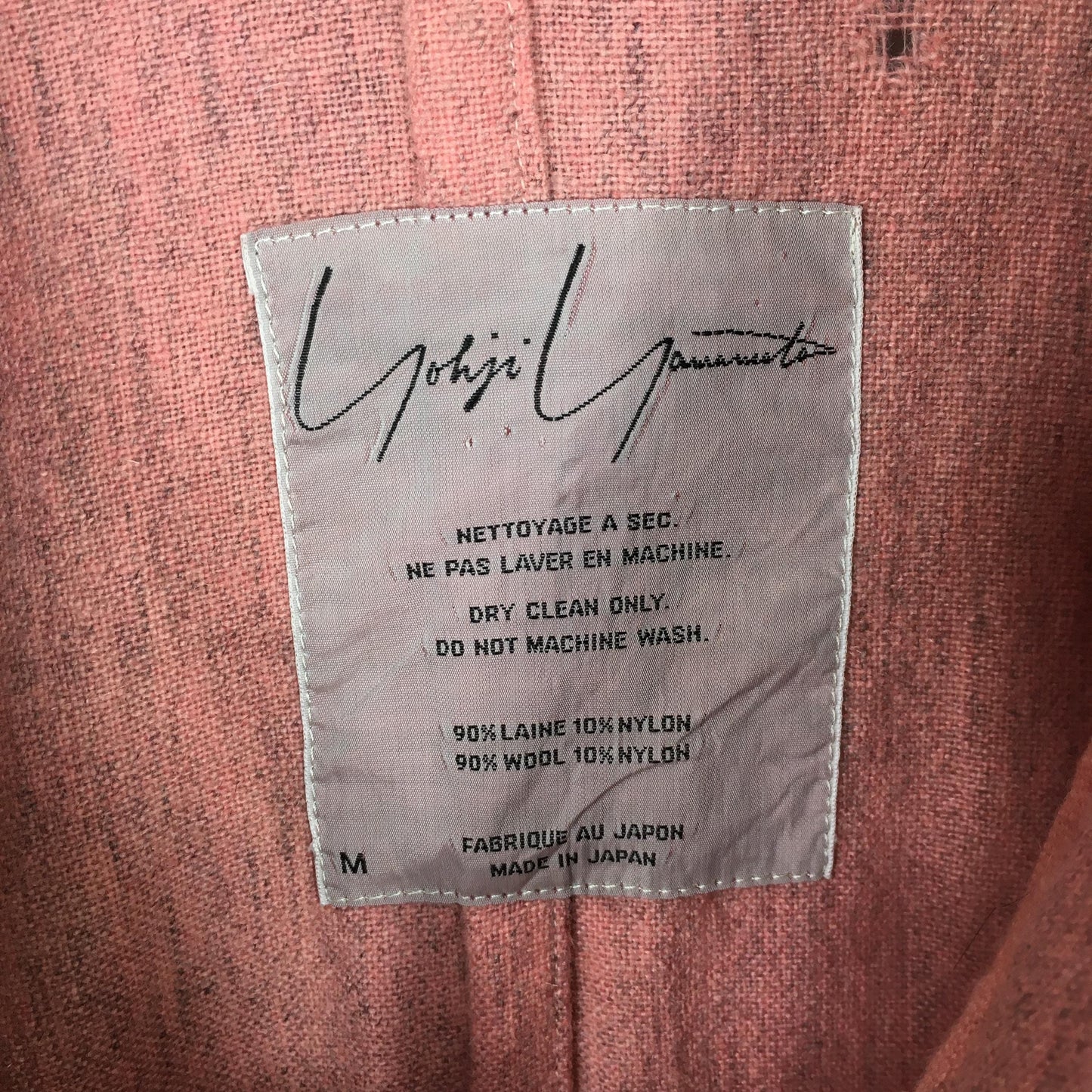 Ys Yohji Yamamoto Wool Coat Jacket Medium