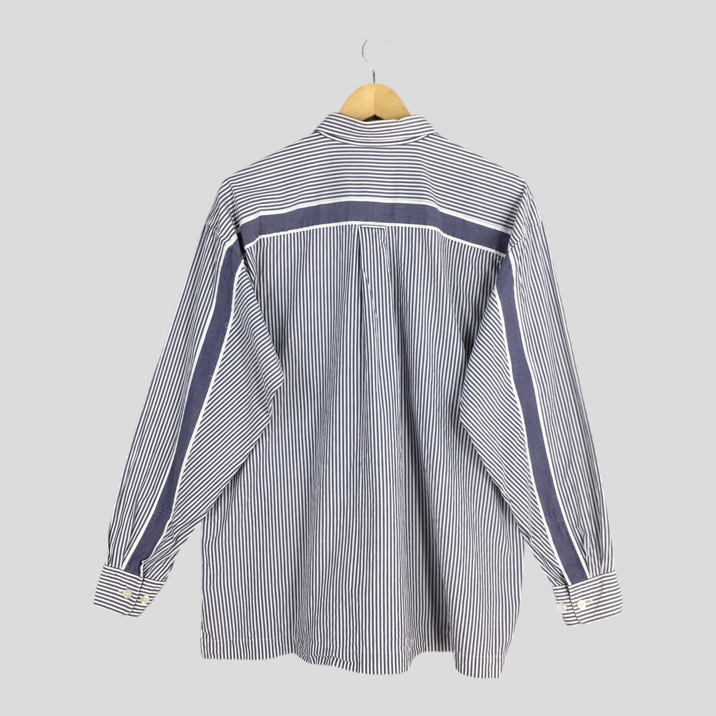 Issey Miyake Gray Striped Shirt Medium