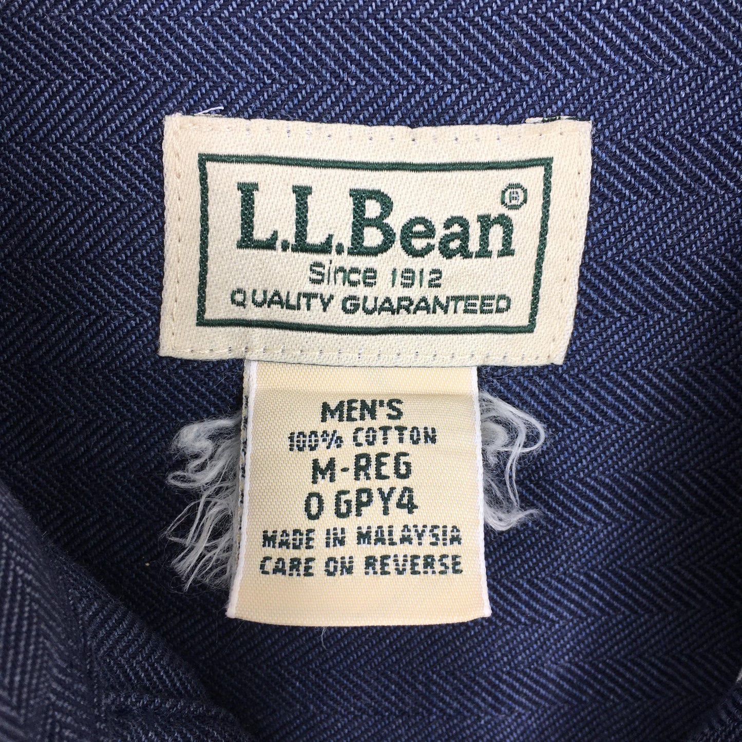 LL Bean Blue Striped Flannel Shirt Medium