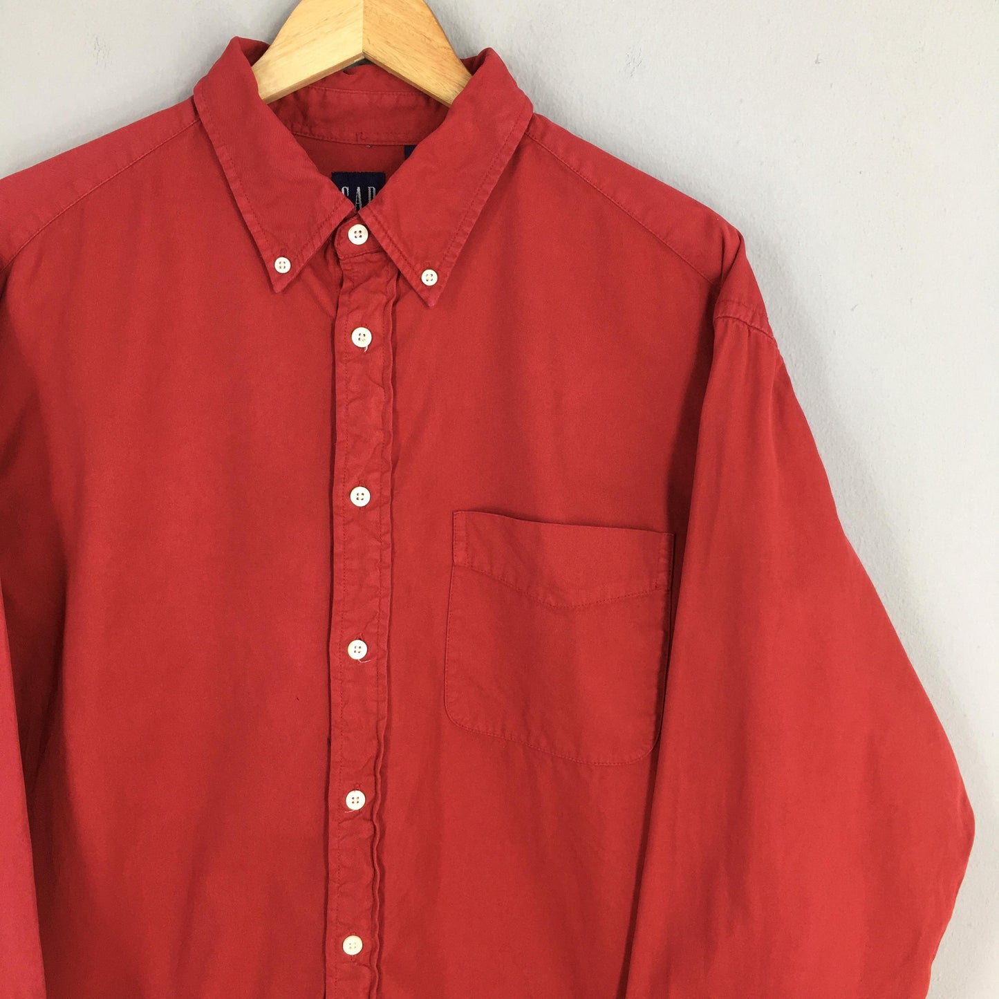 Gap Red Plain Shirt Large