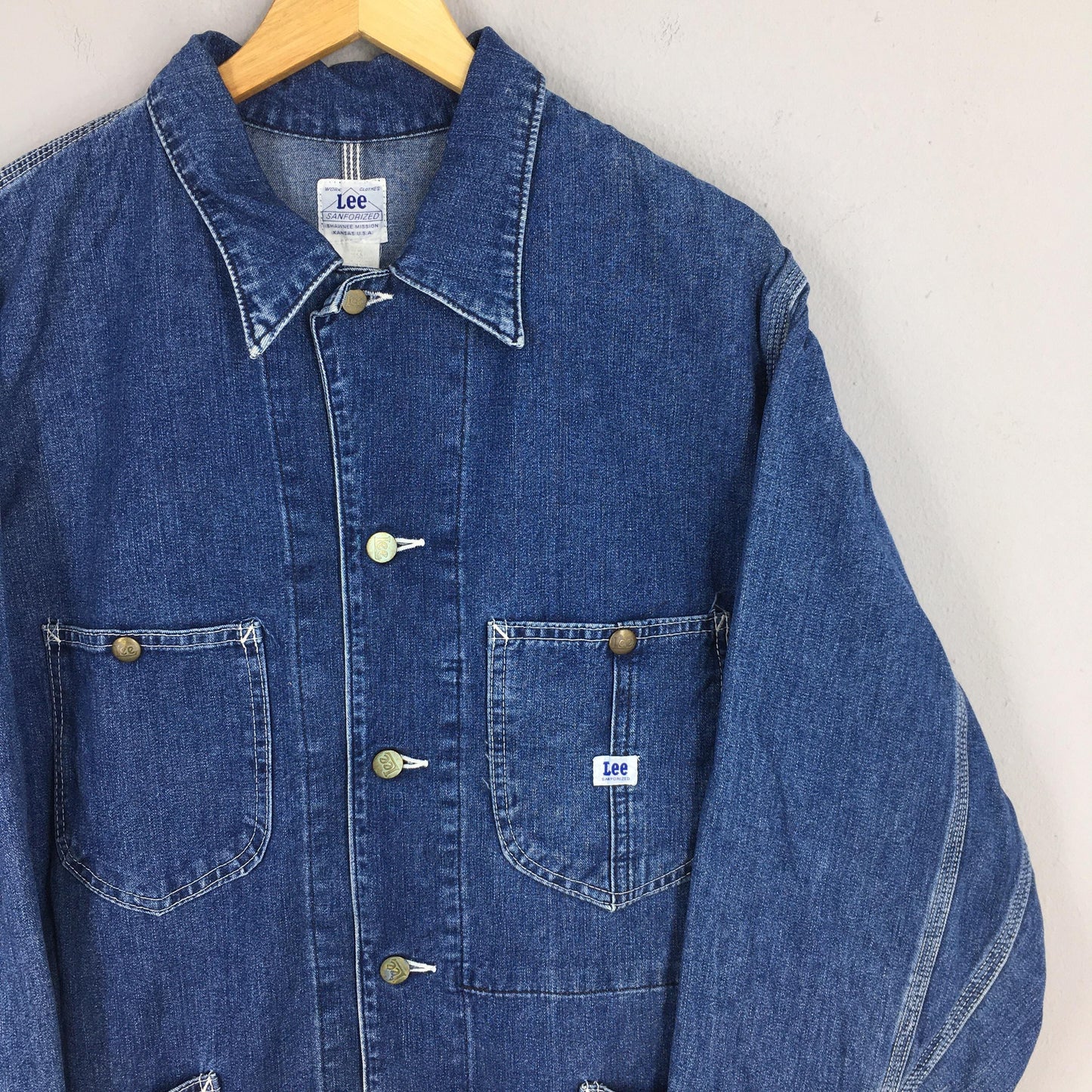 Lee Sanforized Denim Worker Jacket Large