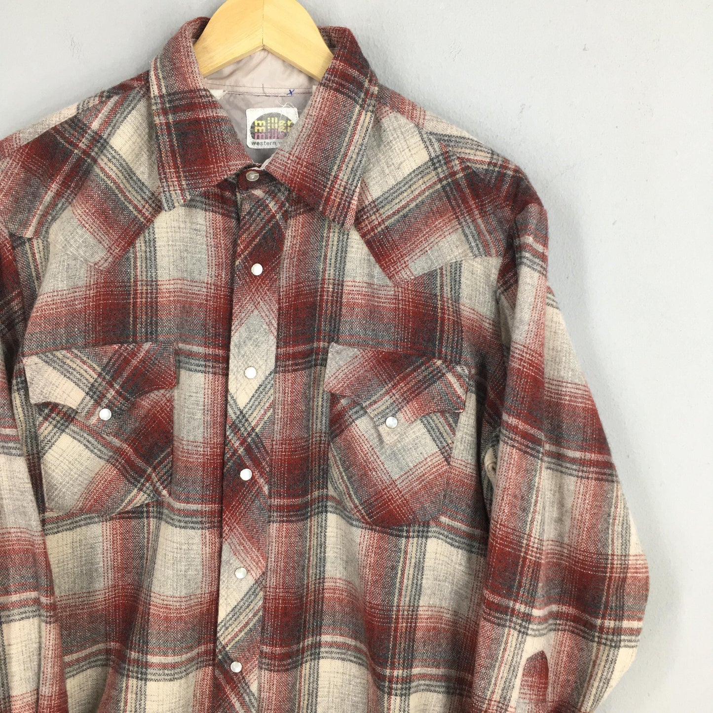 Miller Plaid Shadow Tartan Checkered Shirt Large