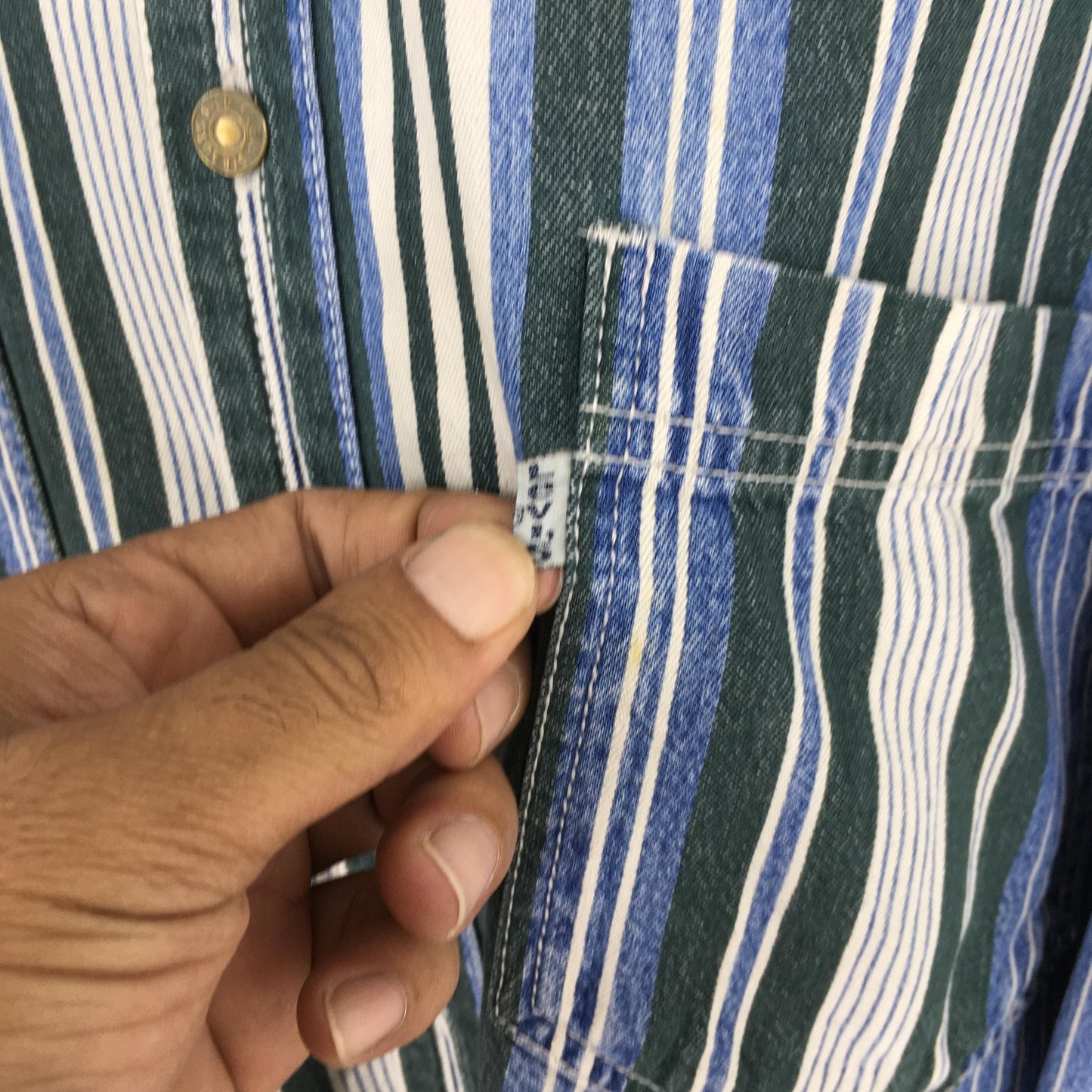 90s Levis Jeans Striped Flannel Multicolor Shirt XLarge