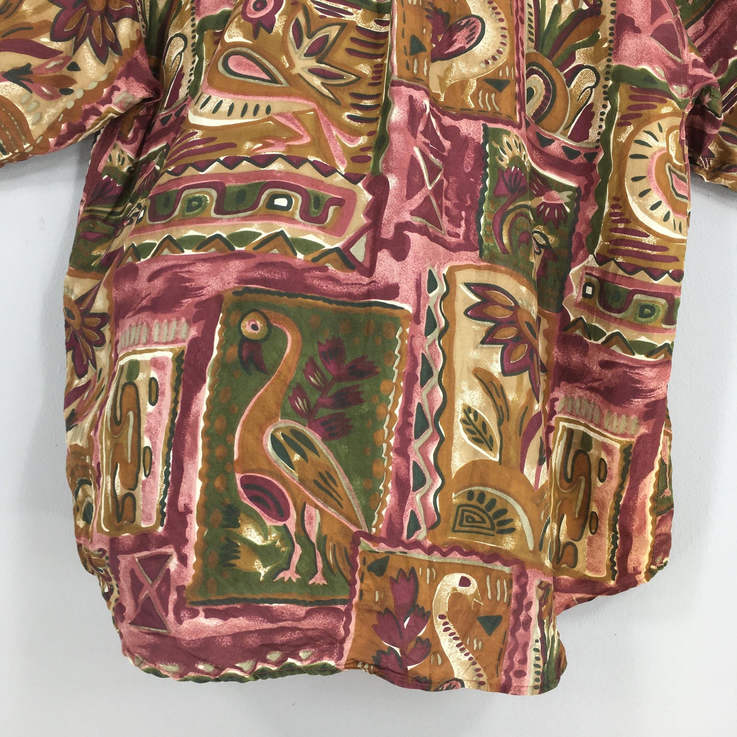 Impact Abstract Pattern Silk Shirt XLarge