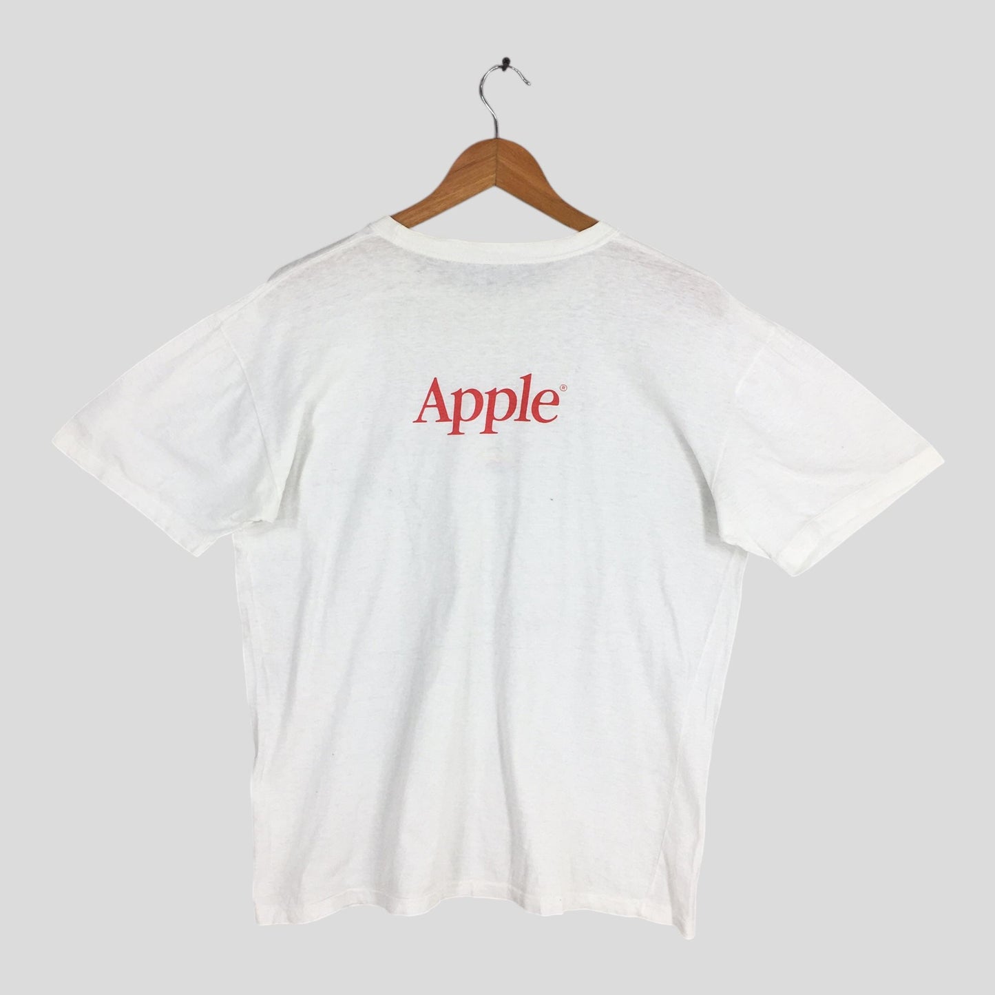 Apple Rainbow Macintosh Computer White T shirt Medium