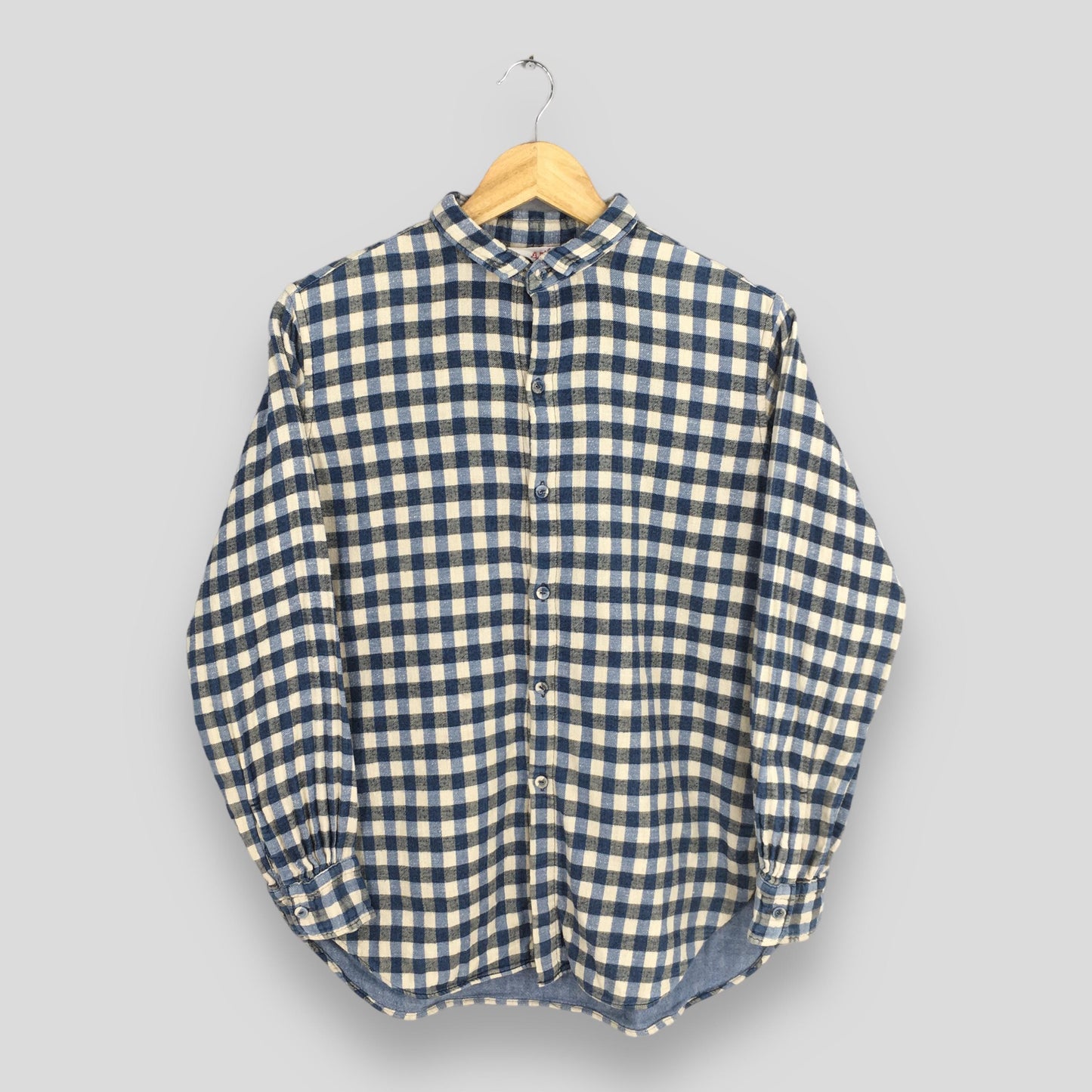 45 RPM Studio Blue Checkered Shirt Medium