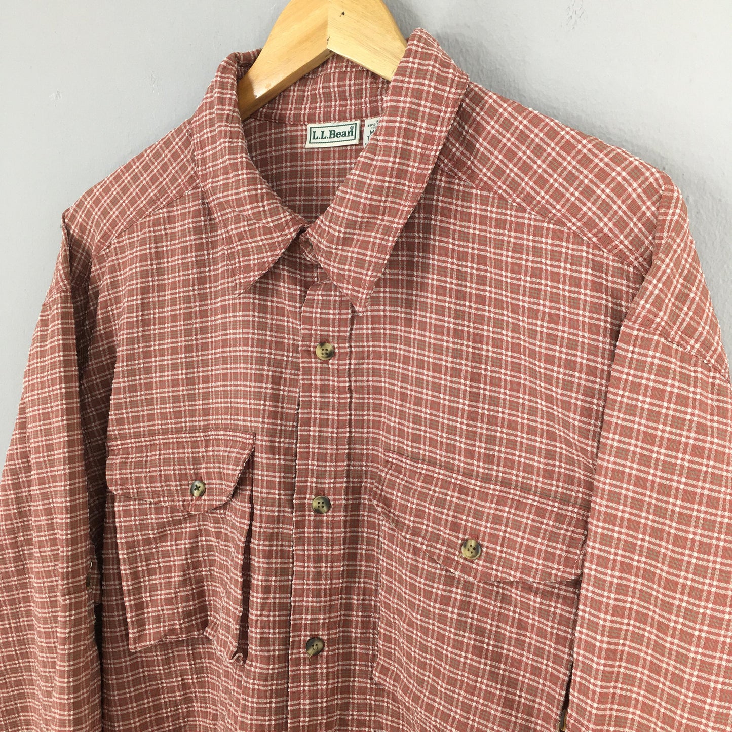 LL Bean Flannel Checkered Shirt Mens Large