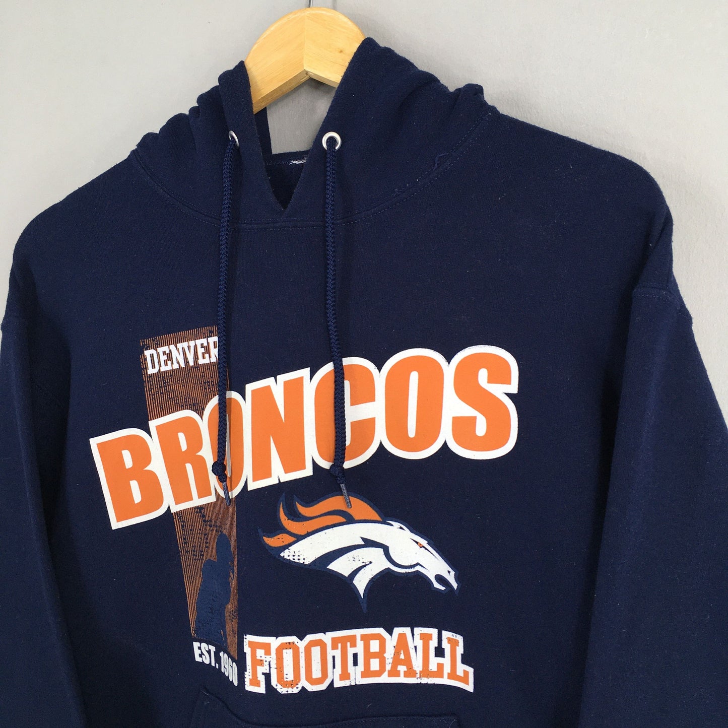 Denver Broncos NFL Blue Hoodie Pullover Medium