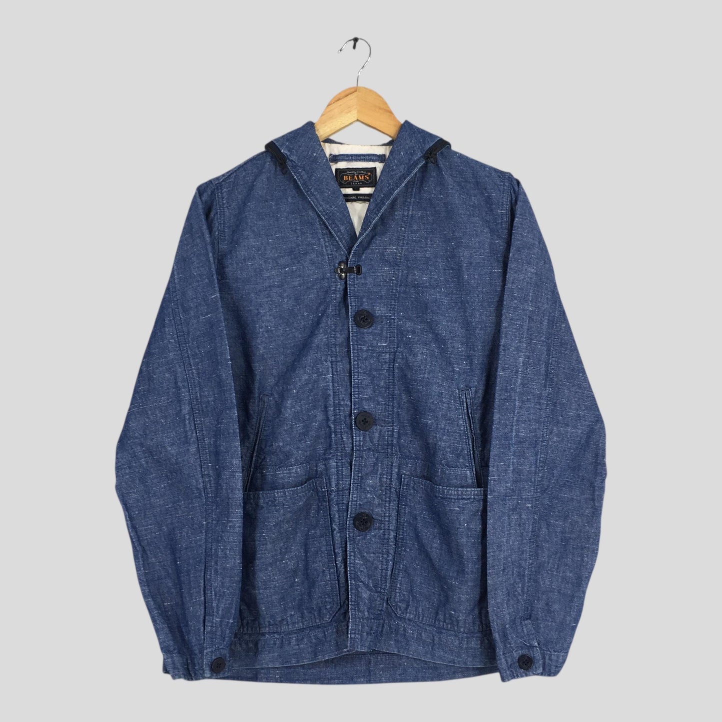 Beams Japan Usn Shawl Collar Indigo Blue Button Jacket Medium