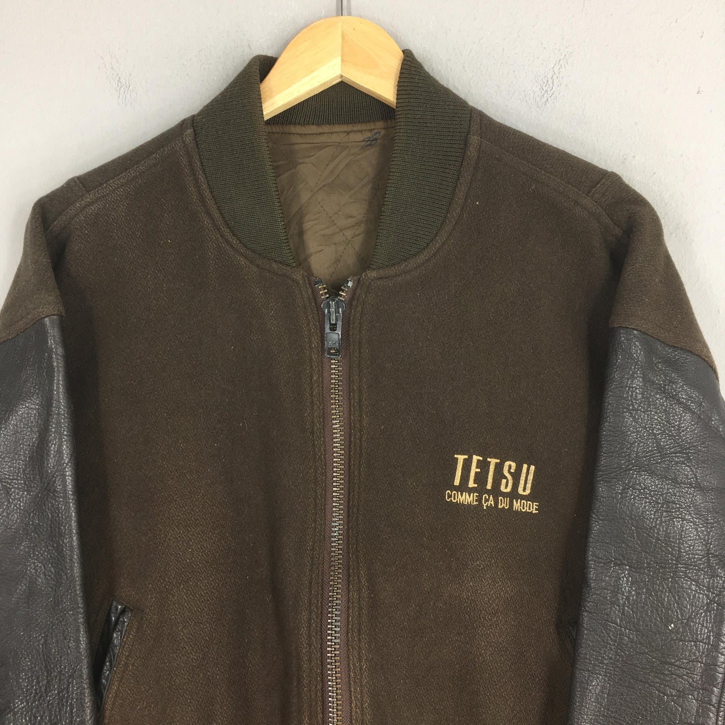 Tetsu Comme Ca Du Mode Wool Varsity Jacket Large