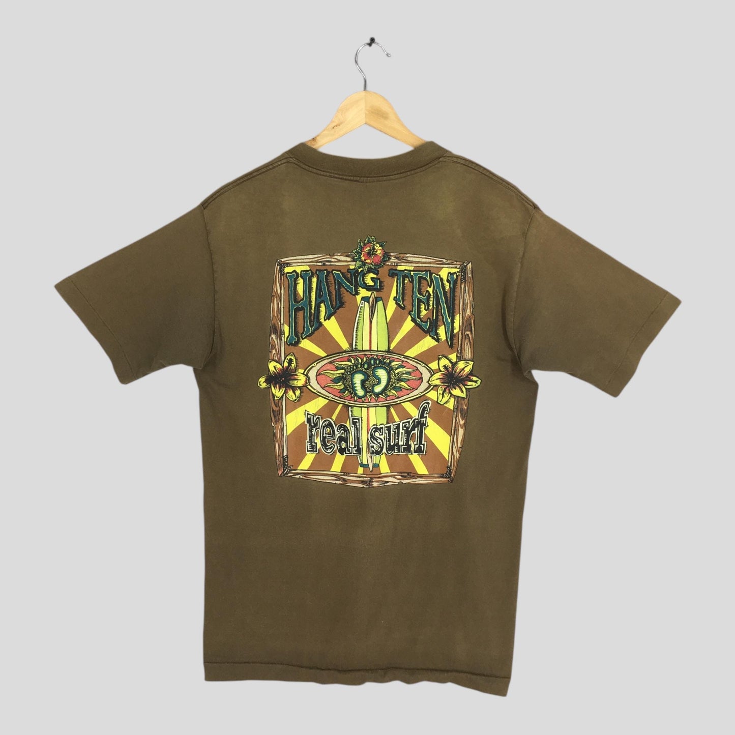 Hang Ten Surfing Footprint T shirt Large