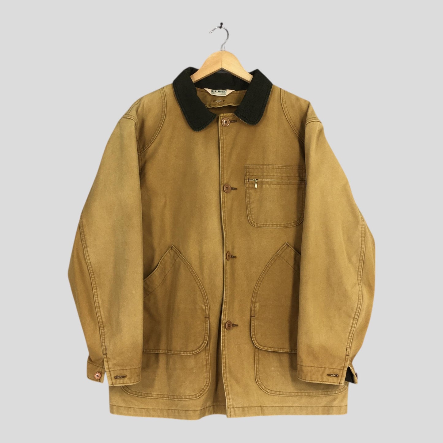 LL Bean Hunting Brown Duck Chore Jacket Large