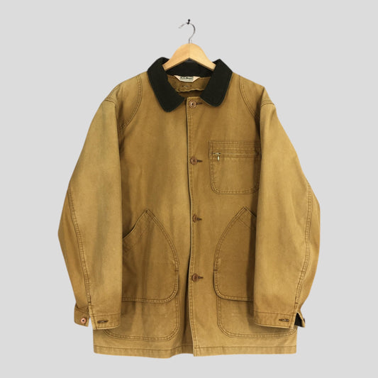 LL Bean Hunting Brown Duck Chore Jacket Large
