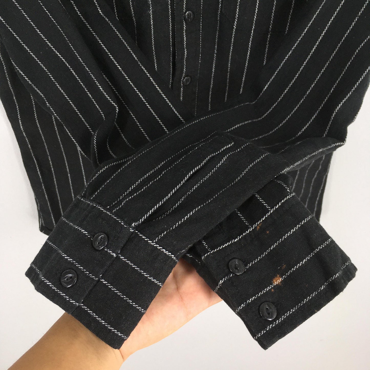 Luv Maison Black Wabash Stripes Shirt Small