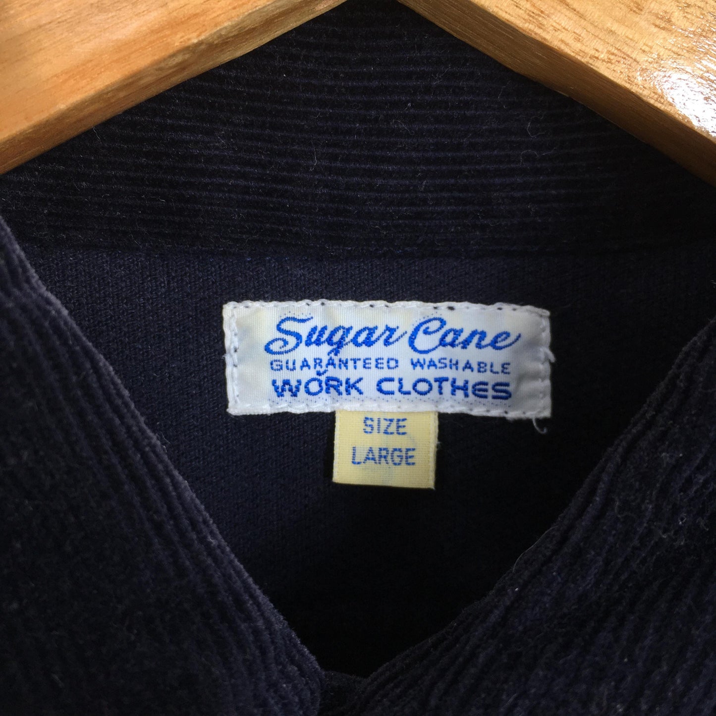 Sugar Canes Workers Black Corduroy Shirt Large
