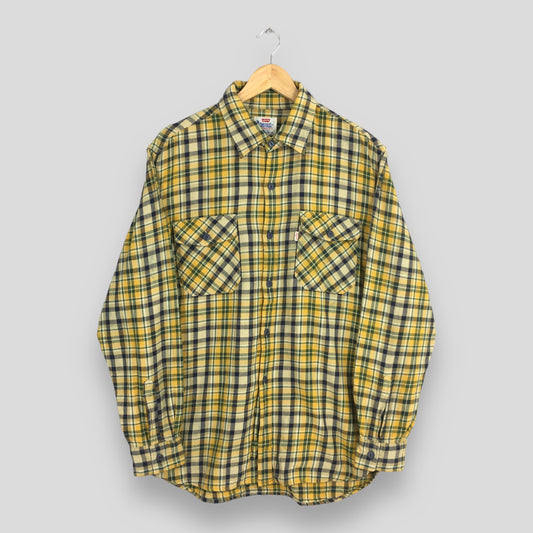 Levis Strauss Checkered Yellow Multicolor Shirt Medium