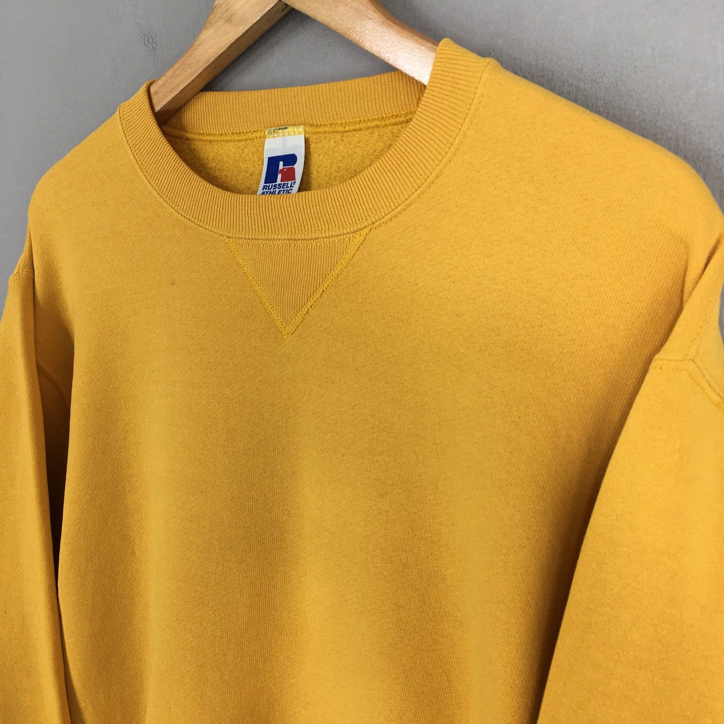 Russell Athletic Yellow Plain Sweatshirt Small