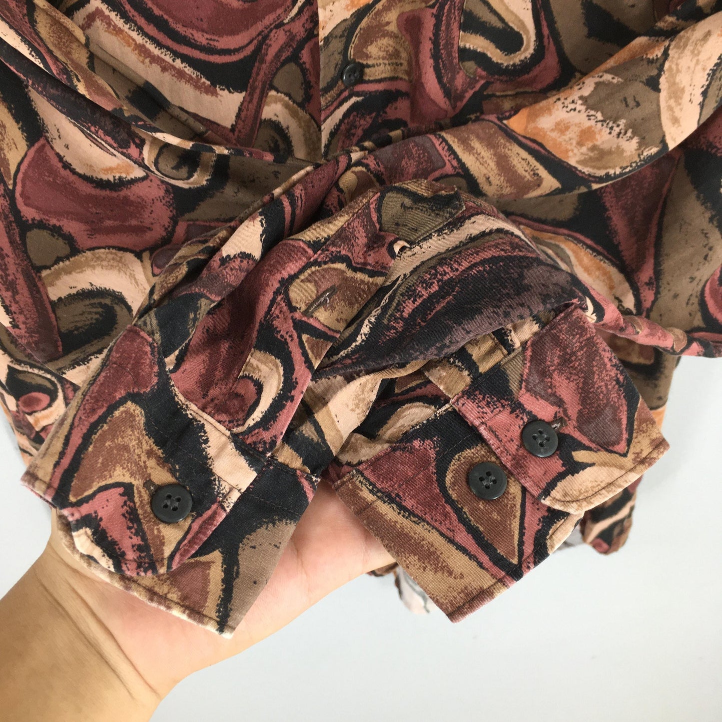 Alberto Zanre Psychedelic Pattern Silk Shirt Large