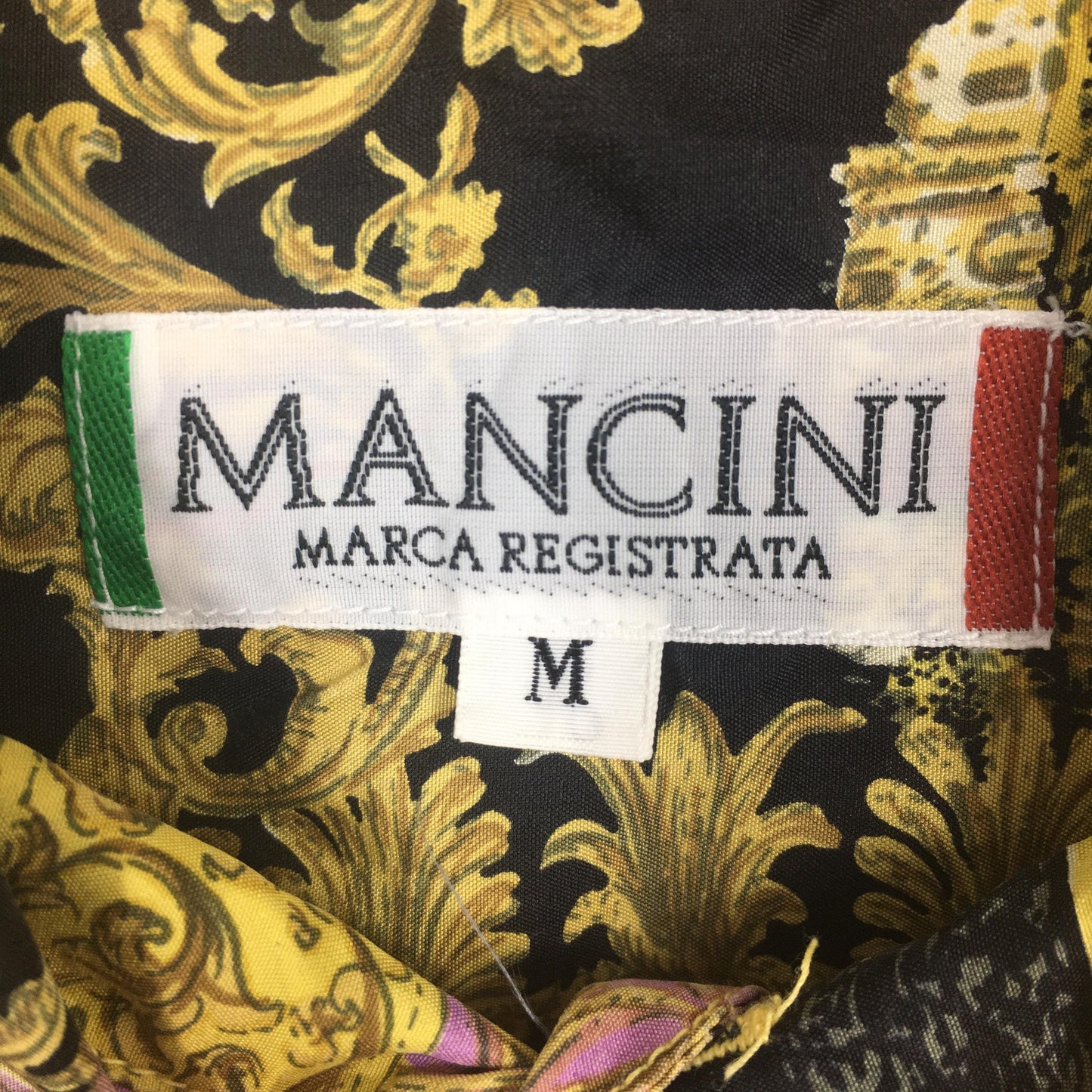 Mancini Novelty Baroque Pattern Silk Shirt Medium