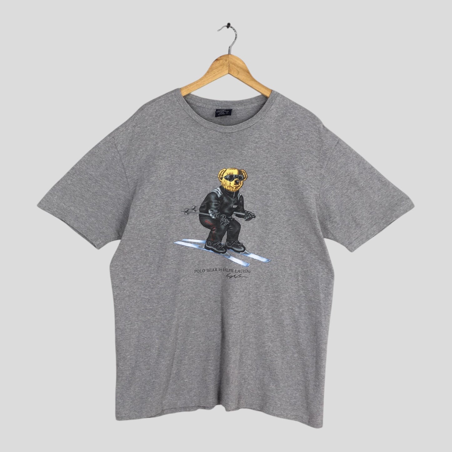 Polo Bear Ski Ralph Lauren Gray T shirt Large