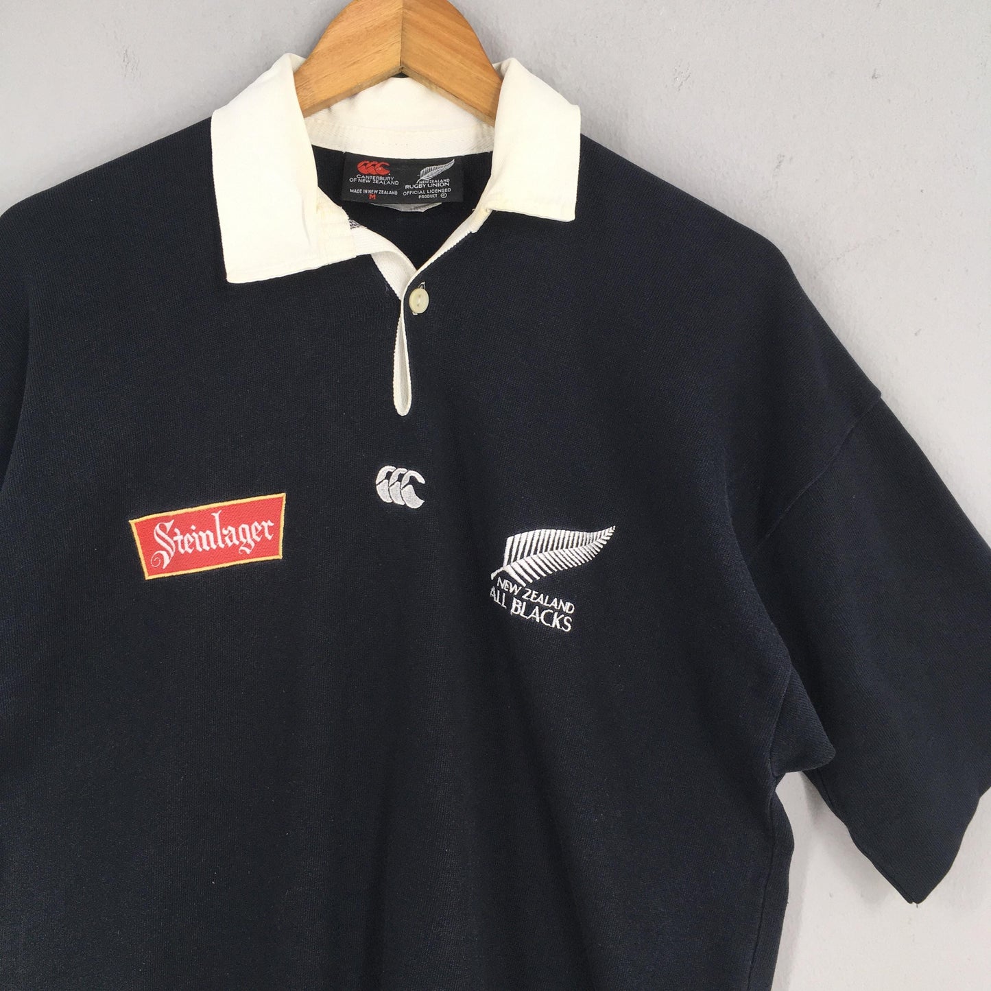 Canterbury Of New Zealand Rugby Black Polo Rugby Shirt Medium