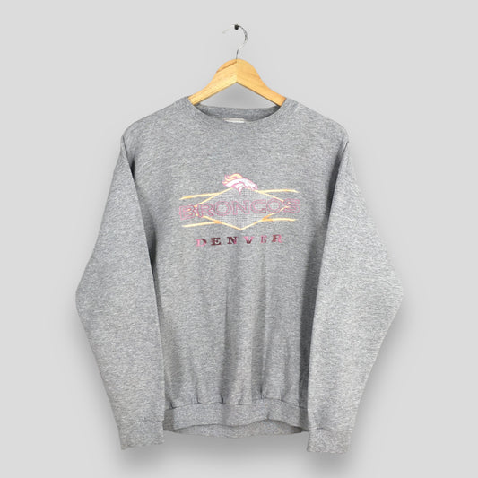 Denver Broncos Rugby NFL Gray Sweatshirt MediuM