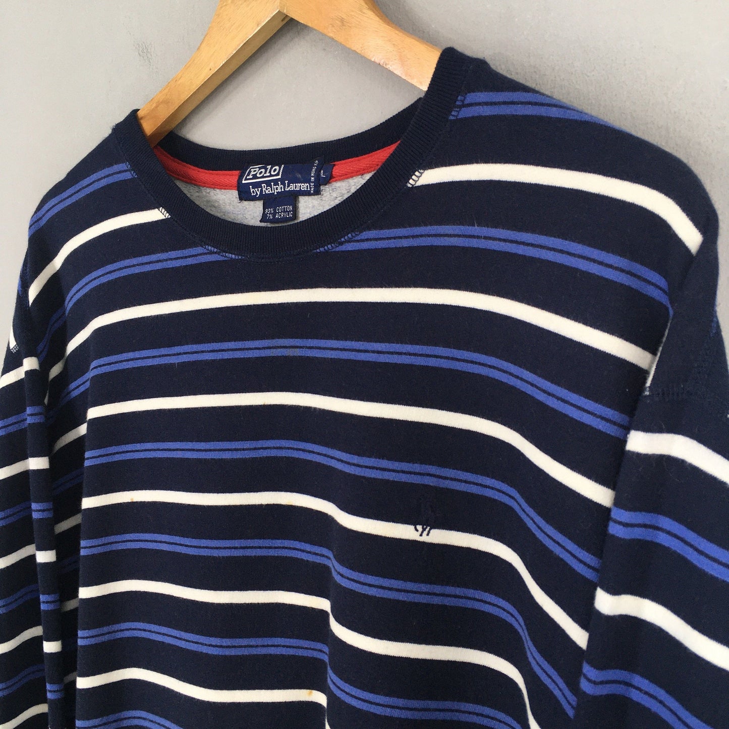 Polo Ralph Lauren Stripes Blue Sweater Medium