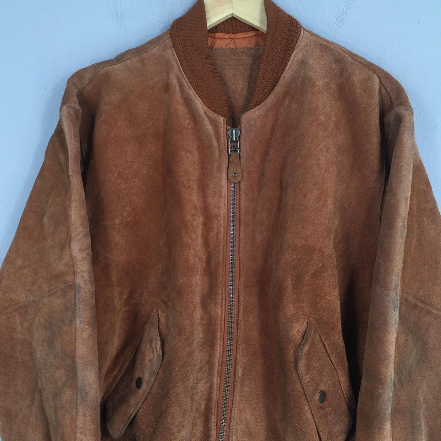 Japanese Brown Suede Leather Jacket Large