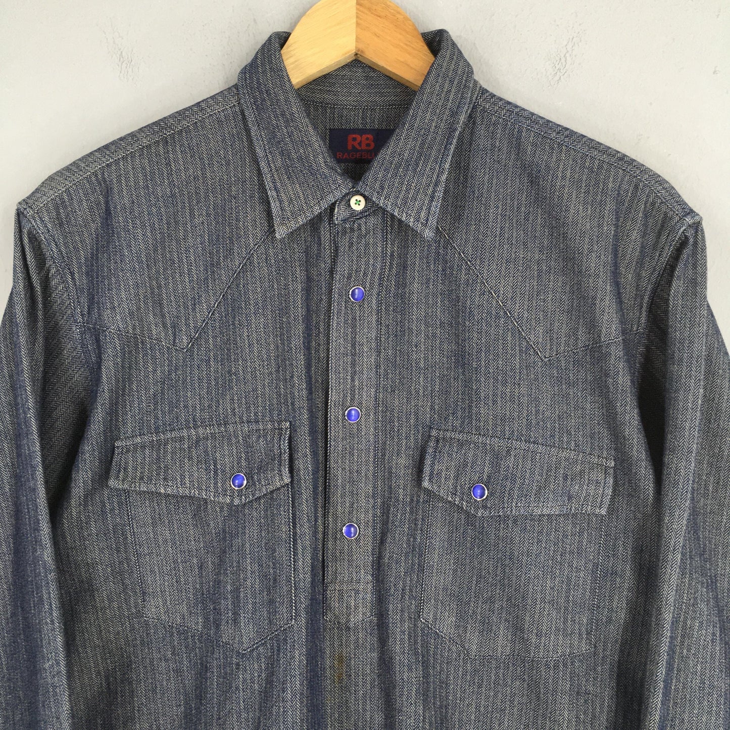 Rageblue Herringbone HBT Western Shirt Medium