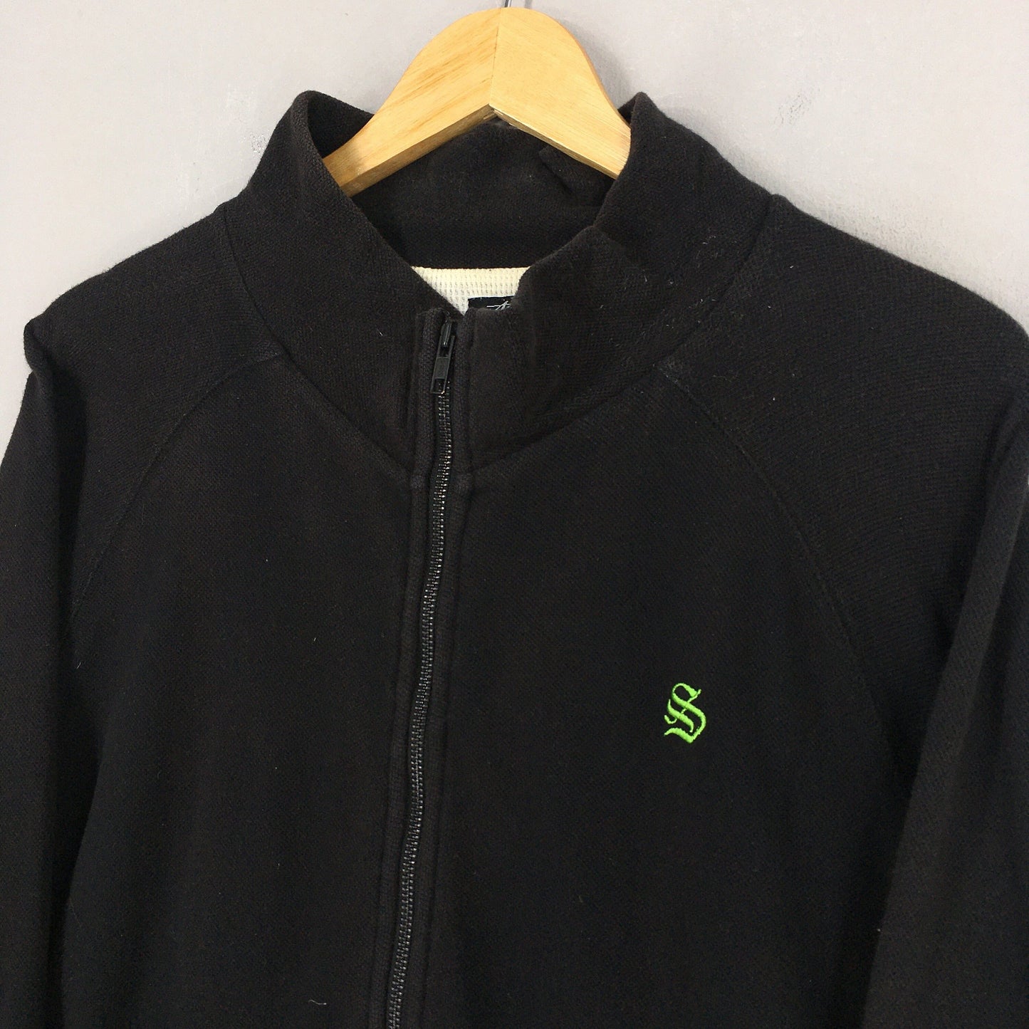 Stussy Usa Black Zipper Sweater Large