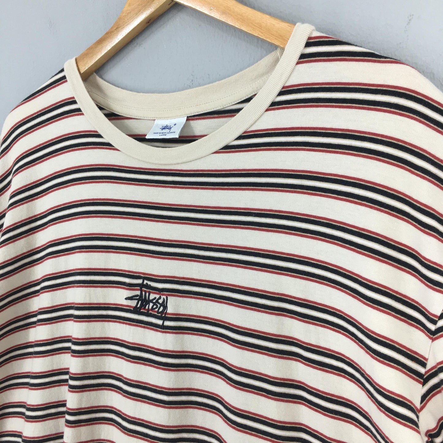 Stussy Usa Stripes Multicolor Tshirt Large