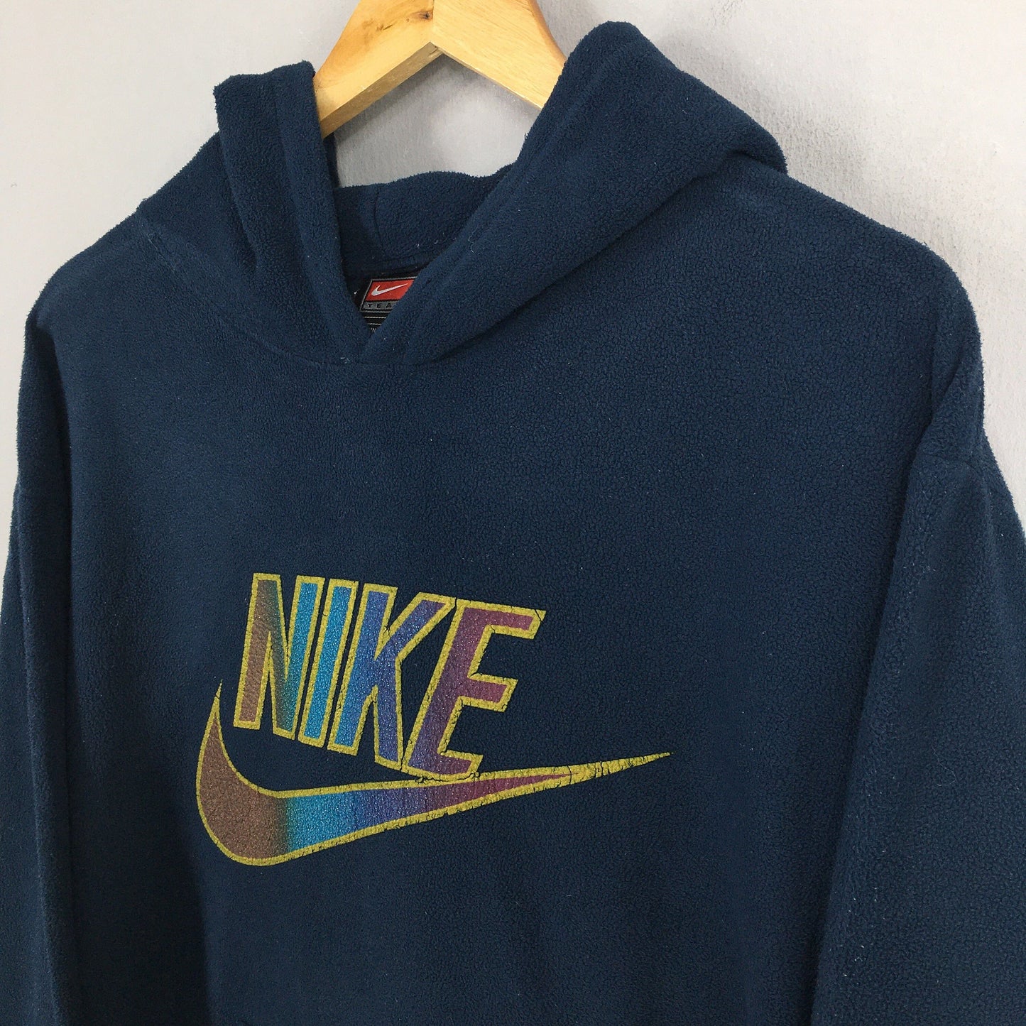 Nike Swoosh Blue Hoodie Sweatshirts Large