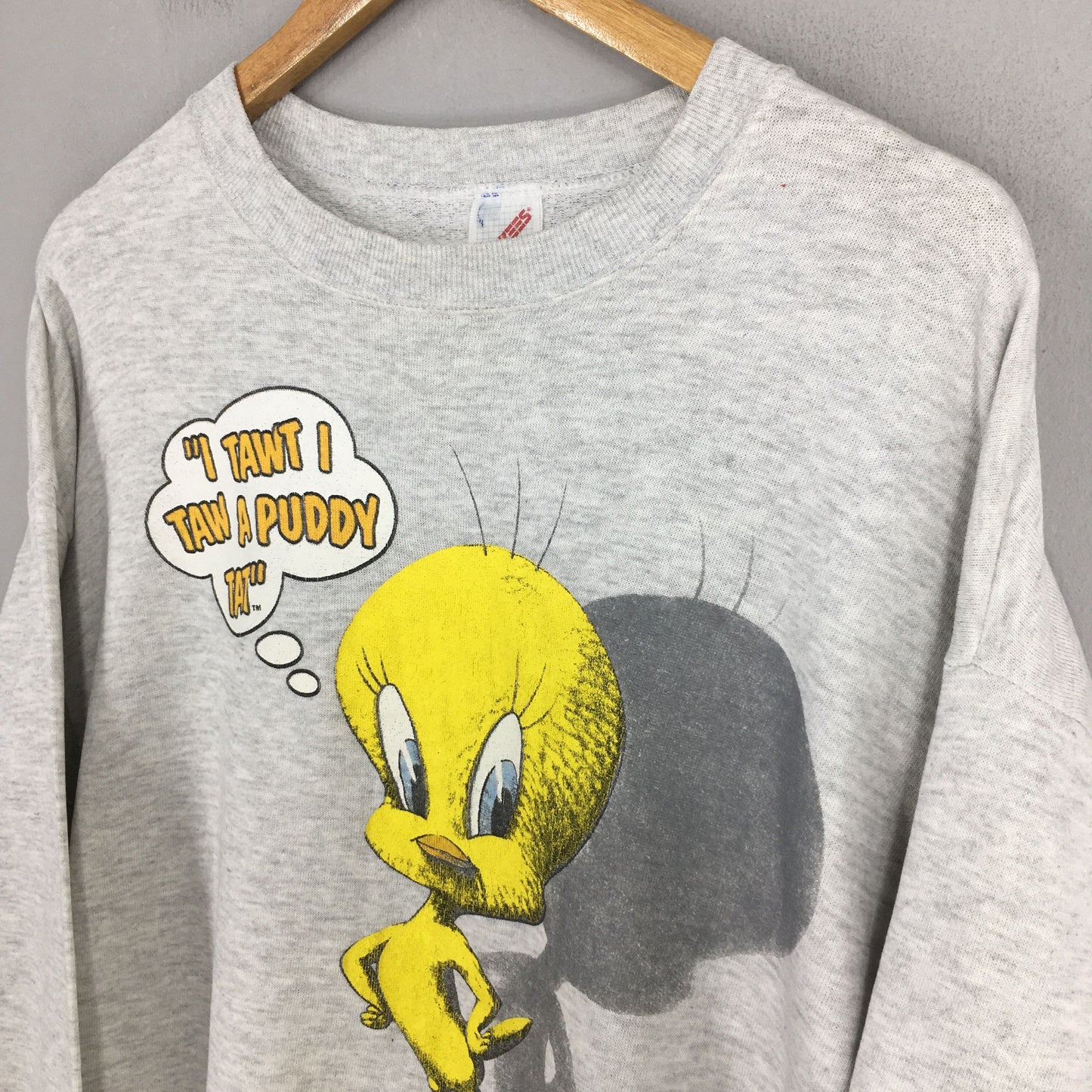 Tweety Yellow Bird Looney Tunes Women Sweatshirt Large