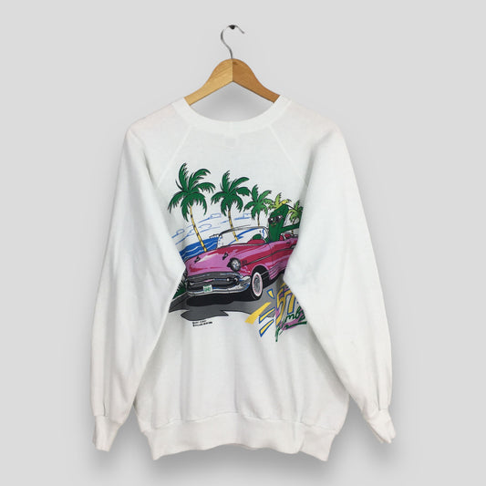 Gumby 57 Chevy Beach White Sweatshirt XLarge