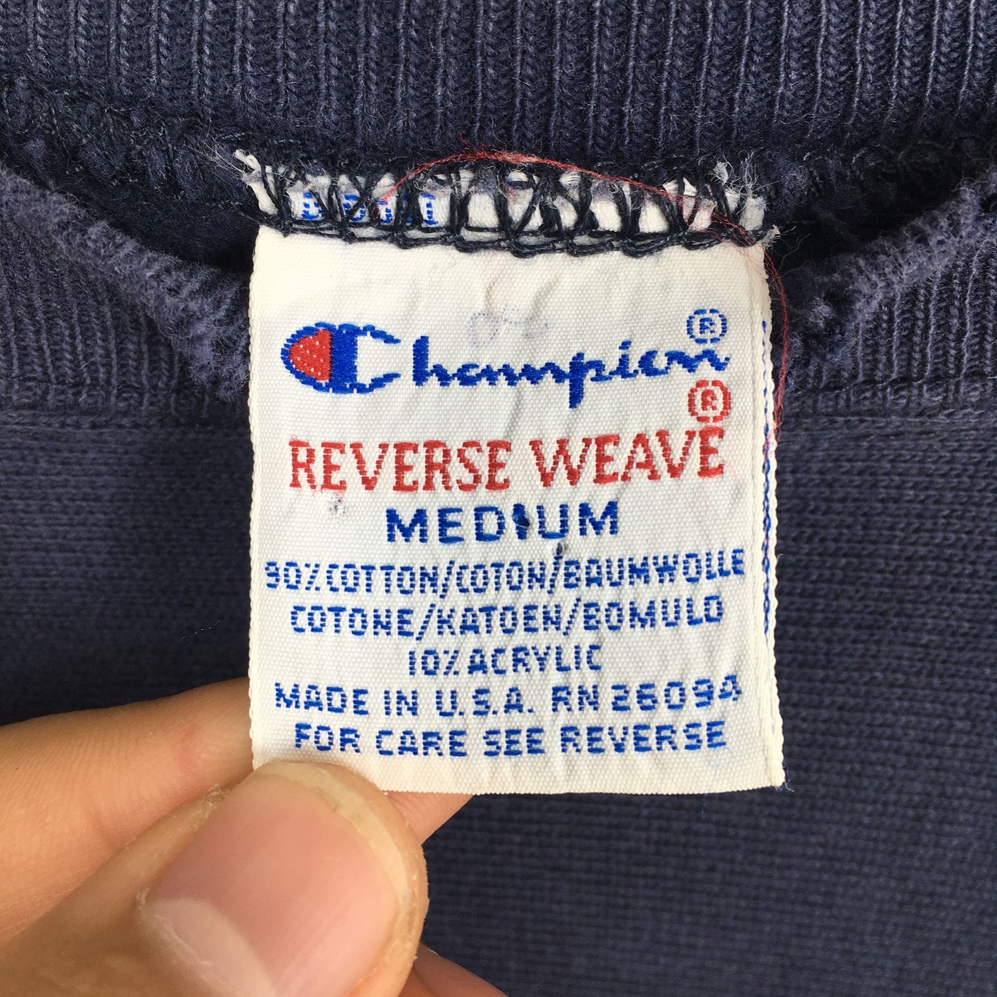 Champion Reverse Weave Blue Sweatshirt Medium