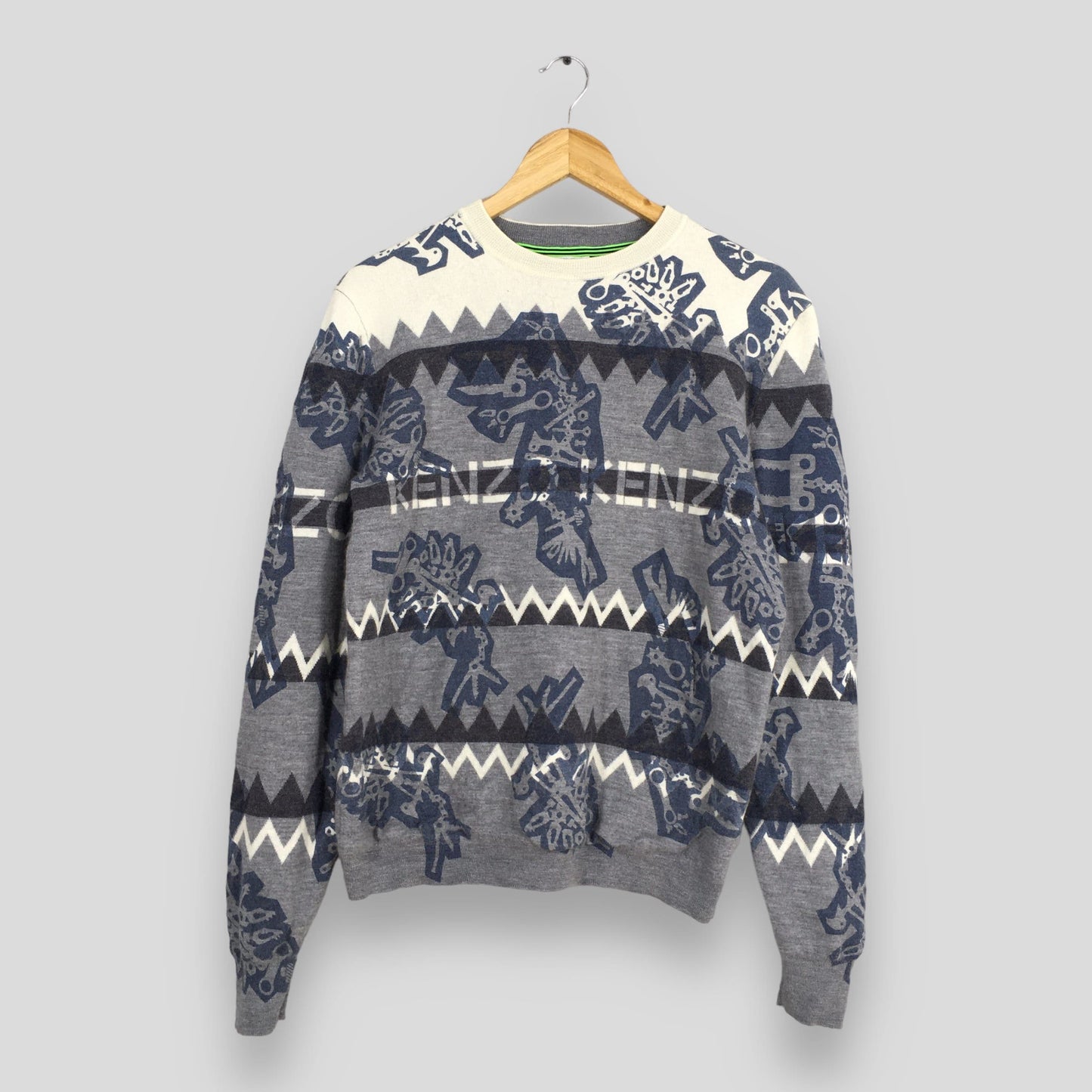 Kenzo Jeans Tribal Patterned Sweatshirt Small