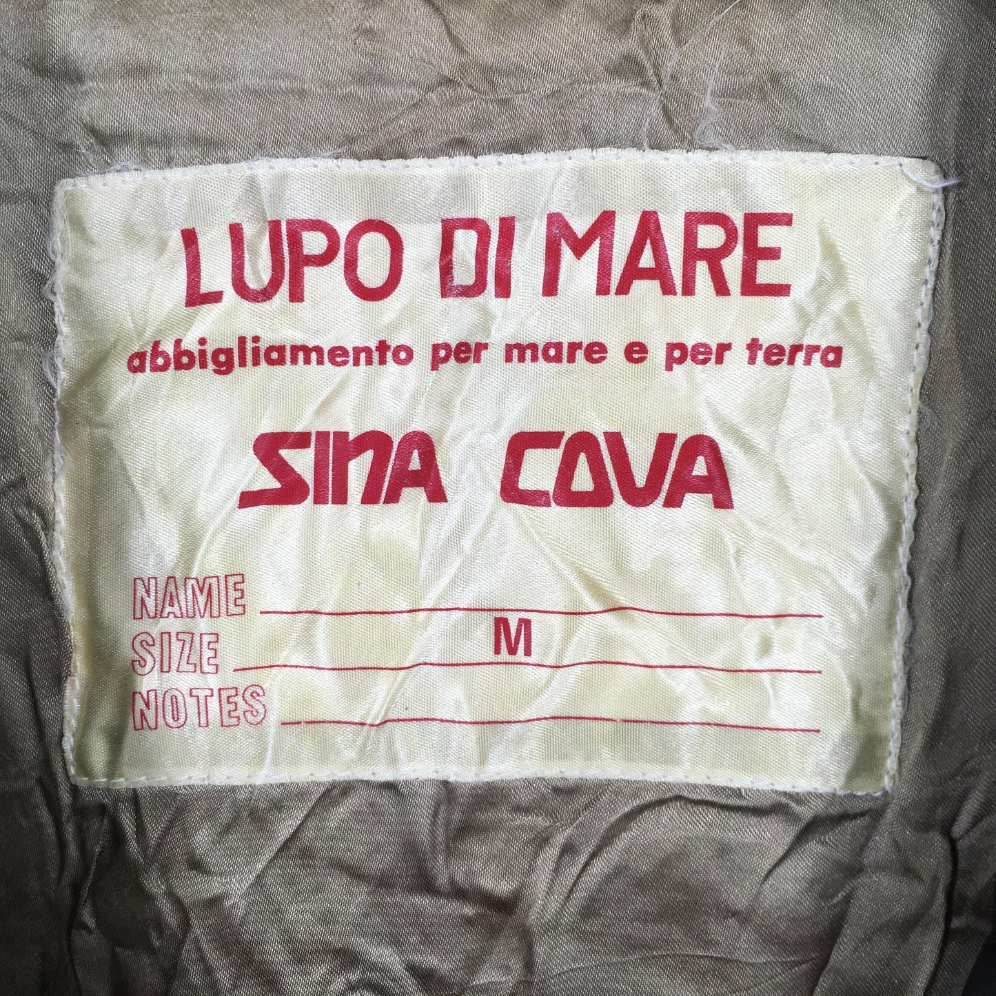 Lupo Di Mare Sina Cova Bomber Jacket Medium