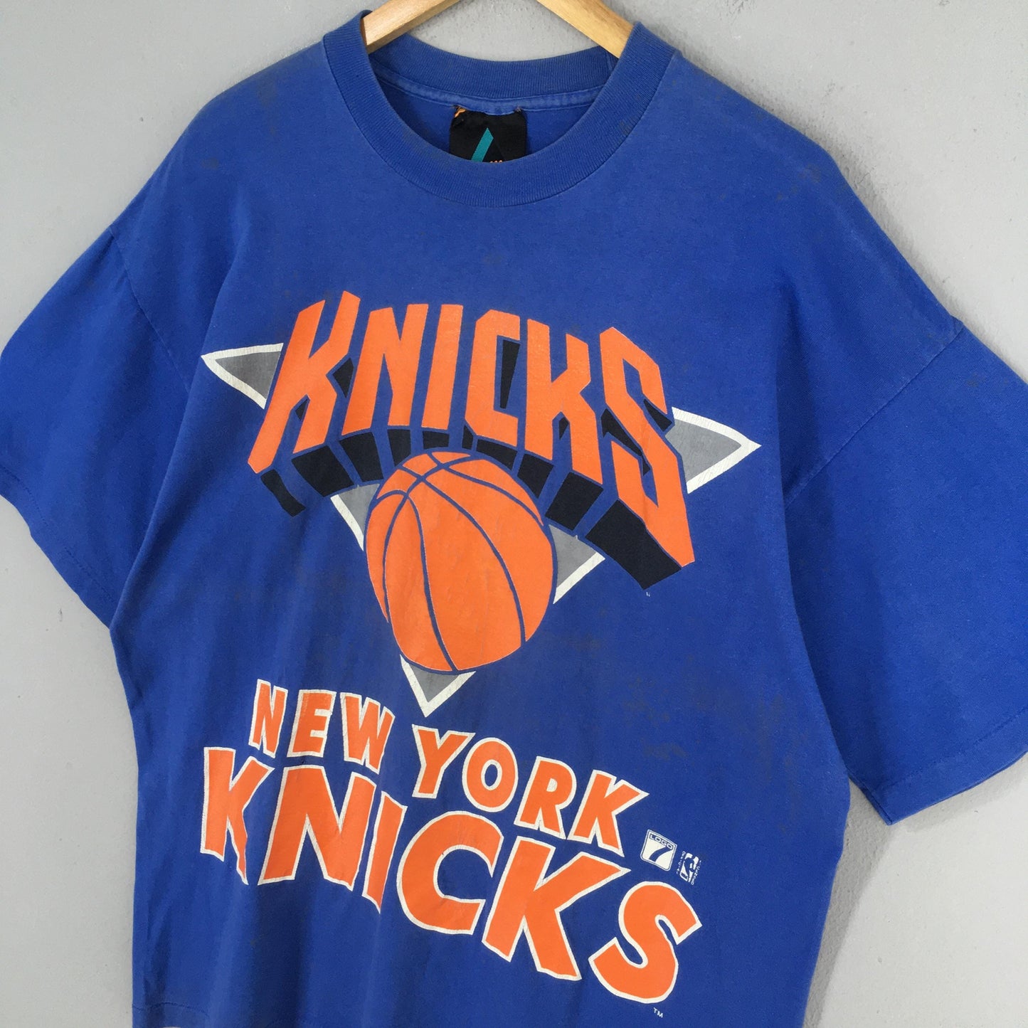 1990s New York Knicks NBA Blue T shirt Large