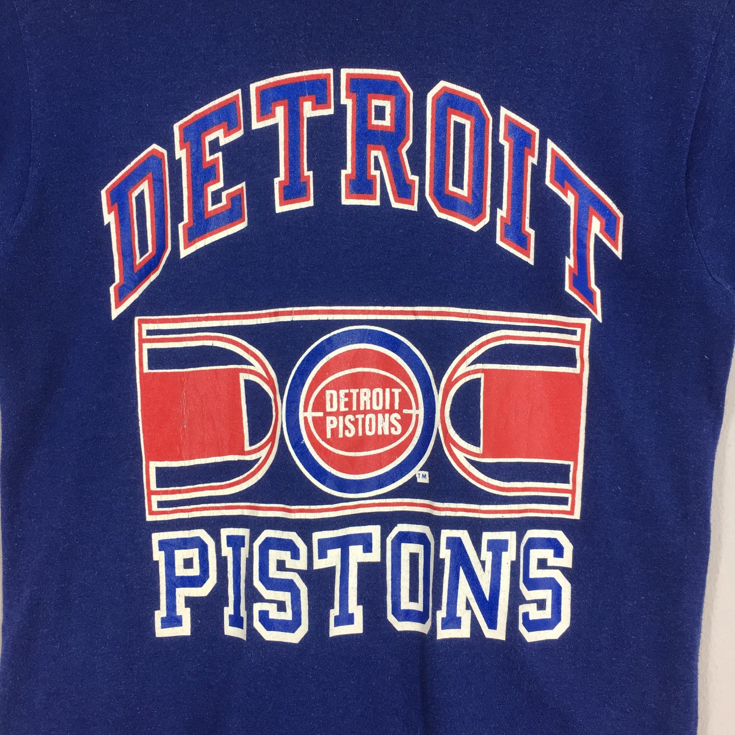 1980s Champion Usa Detroit Pistons NBA Blue T shirt Medium
