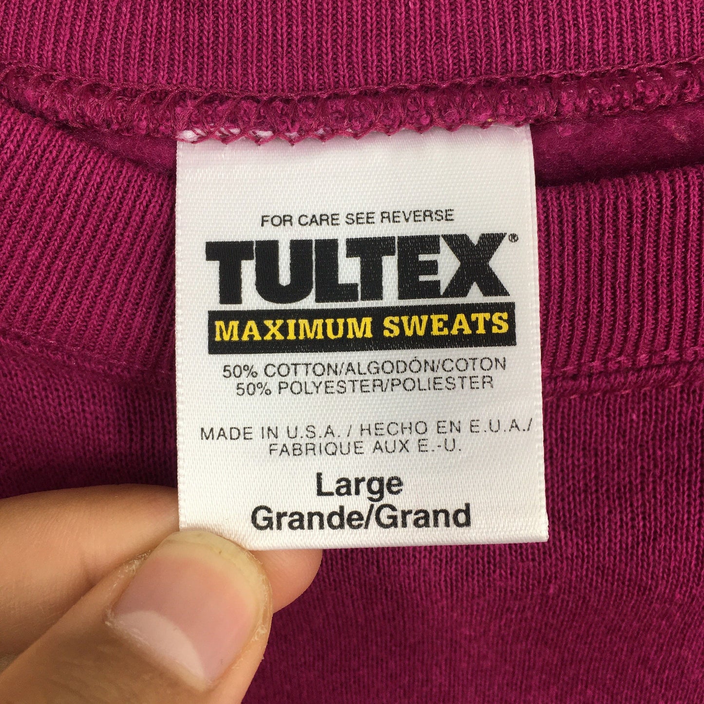 Tultex Plain Pink Sweatshirt Large