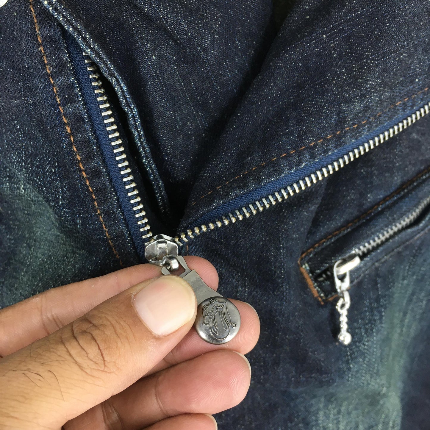 Japanese Jackrose Rolling Stones Double Collar Denim Jacket Medium