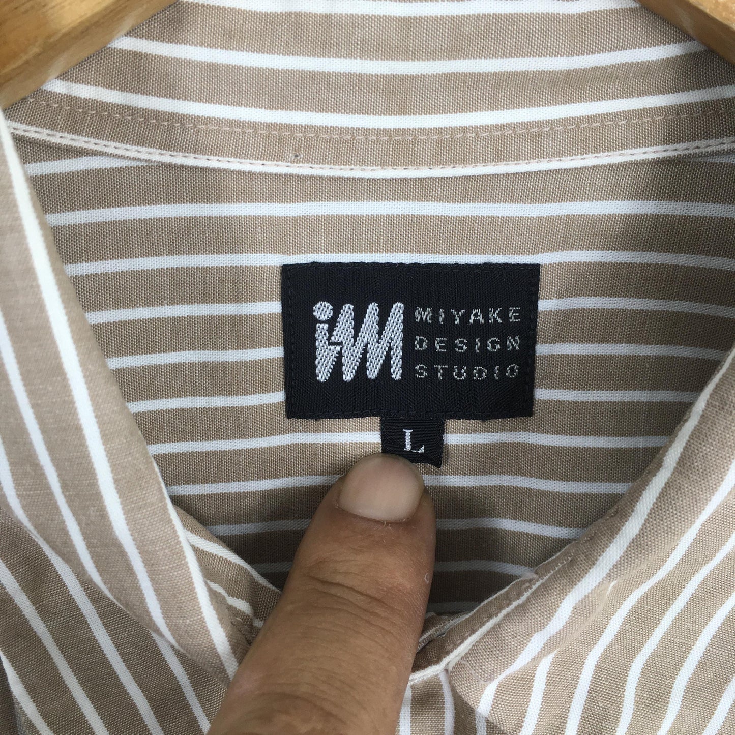 Issey Miyake Brown Stripes Shirt Large