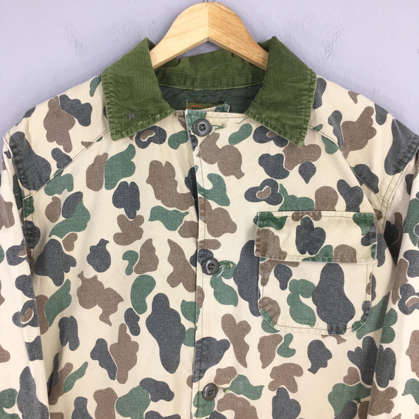 Saftbak Denim Chore Workers Camo Jacket Large