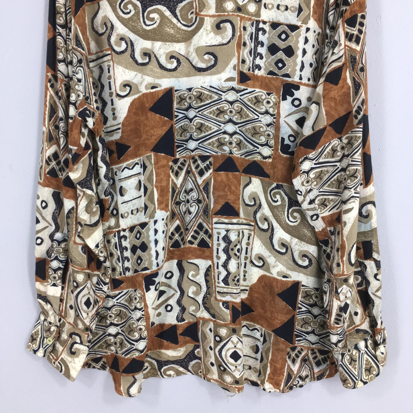 Pronto Uomo Novelty Baroque Psychedelic Pattern Silk Shirt Large