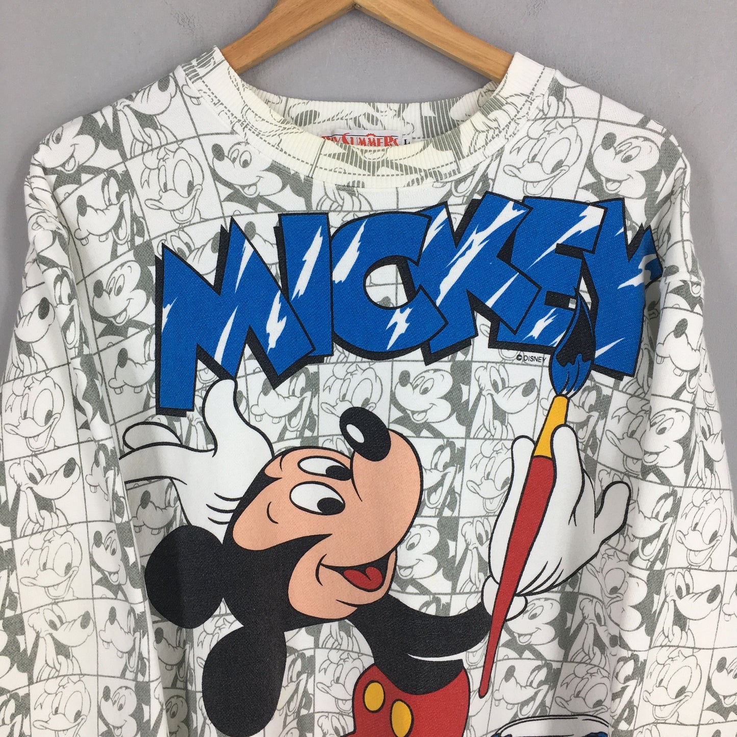 Mickey Mouse Goofy Sweatshirt White Large