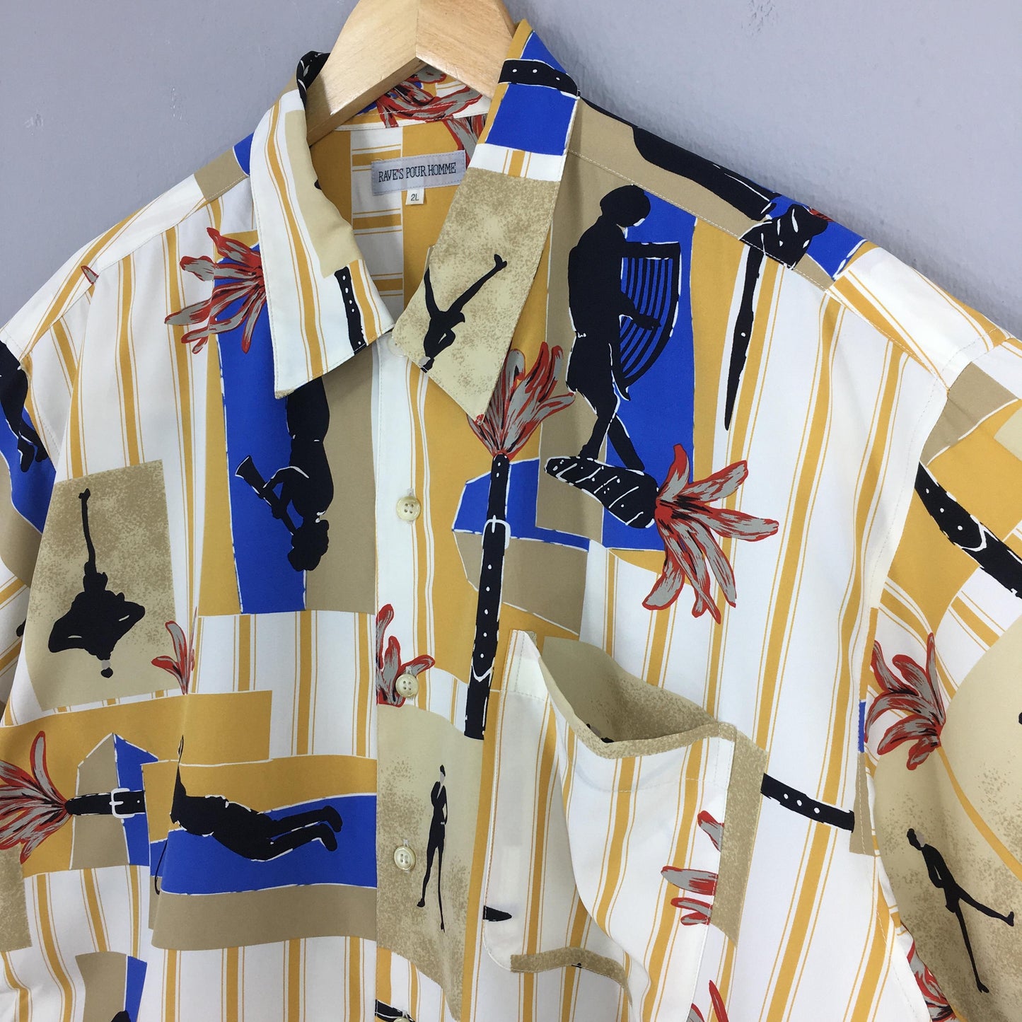 Funky Multicolor Abstract Pattern Shirt XLarge