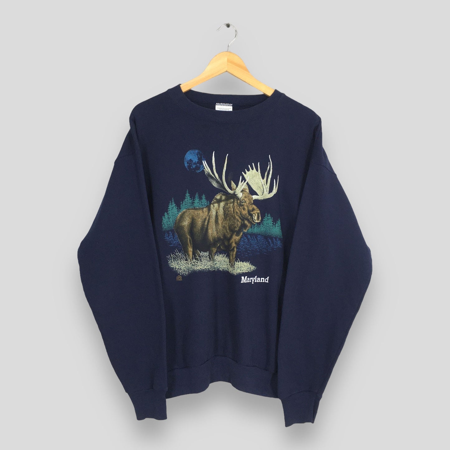 Moose Elk Deer Maryland Wildlife Graphics Sweatshirt XLarge