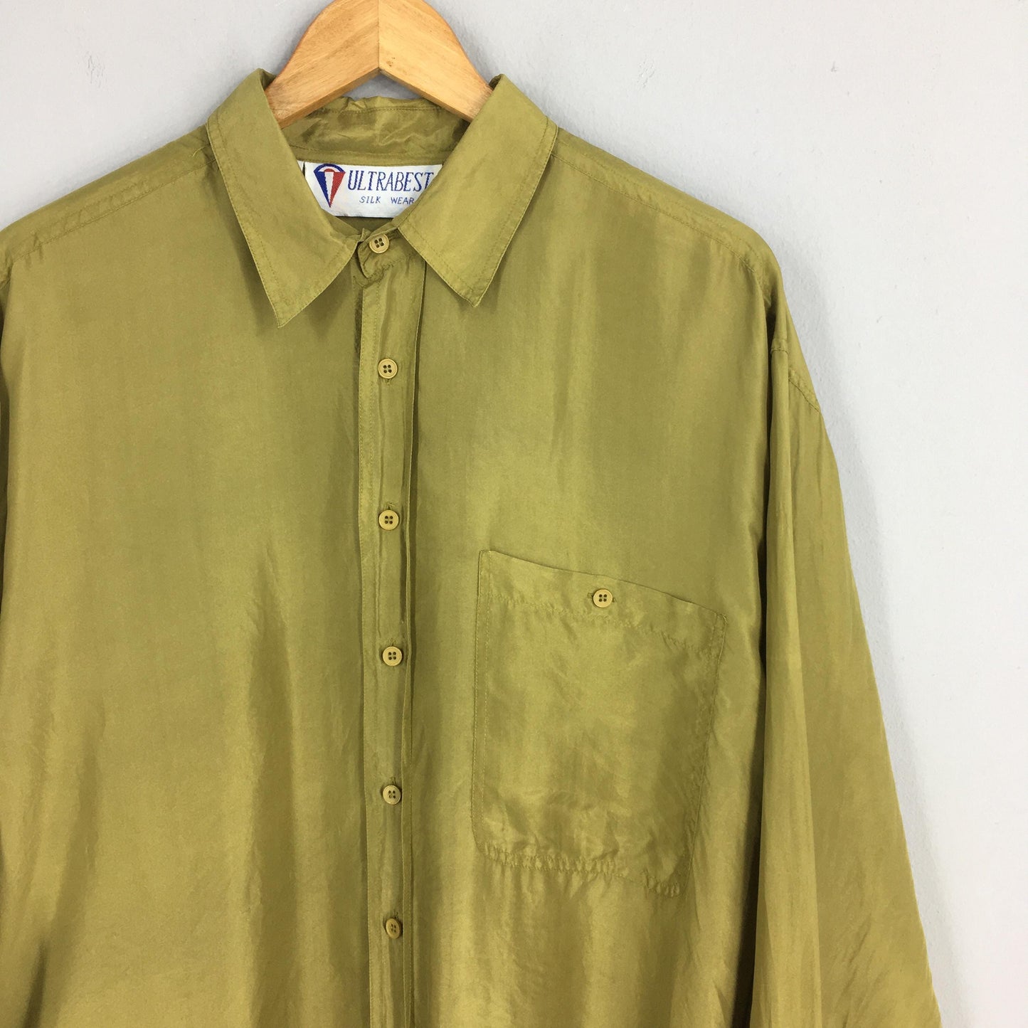 Ultrabest Green Silk Shirt Large