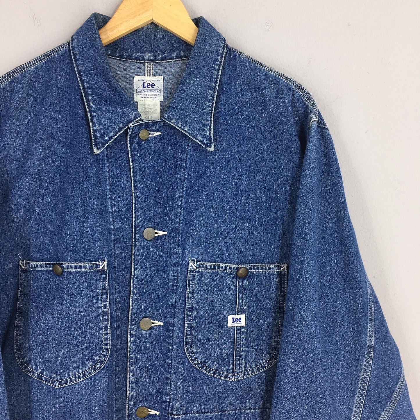 Lee Sanforized Denim Worker Jacket Large